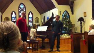 Robert Blanchet and Mark Nivet singing the Prayer, accompanied by Cynthia Maclean on piano