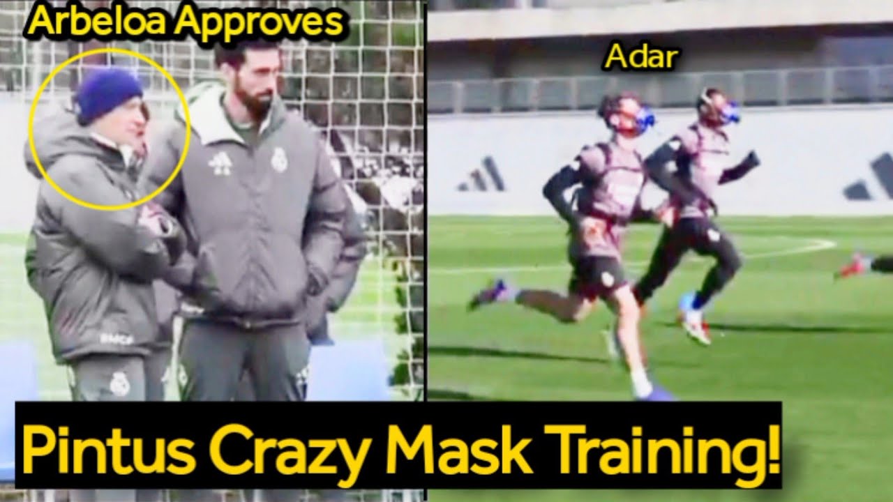 Arbeloa &Pintus PUSH Realmadrid Players Hard wearing PINTUS "MASK METHOD" in training ahead Valencia