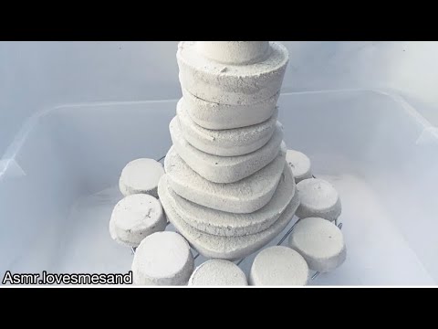 ASMR Soft White Cement/Clay/cake crushed into water- paste mixing - YouTube