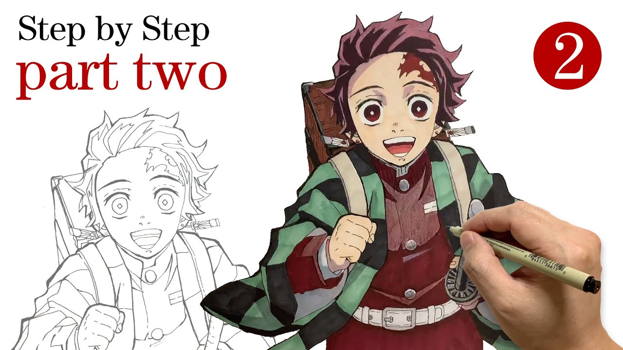 Kamado tanjiro  Manga coloring book, Anime drawings tutorials