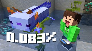 Jag hittade en BLÅ axolotl i Minecraft