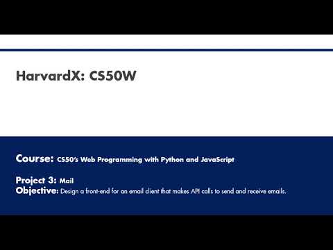 CS50W 2020: Project 3 - Mail