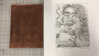 Black & White Etched Prints (Intaglio) Black Rooster Intaglio Etching