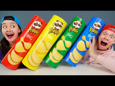 프링글스를 먹으면 무엇으로 변할까요?! Mukbang Giant Pringles by HAHABOO
