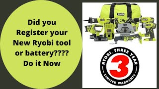 How to Register Ryobi Tools  and Batteries 2020