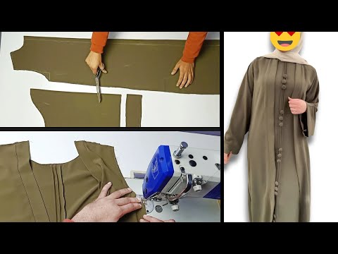 تفصيل عباية رمضان من السهل جدا تفصيل عباية مفتوحة من الامام وبيزك متصل روعة ملابس للنساء