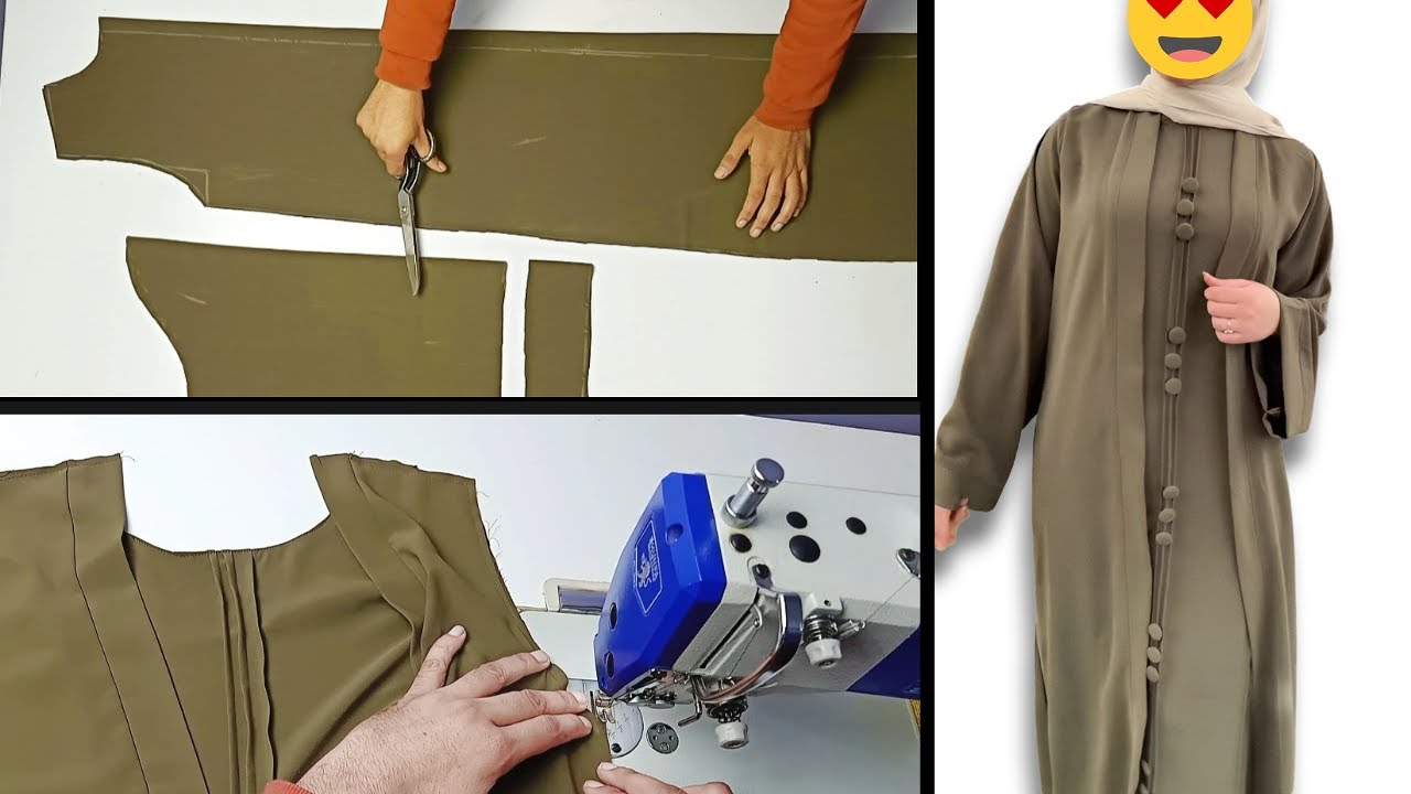 تفصيل عباية رمضان | من السهل جداً تفصيل عباية مفتوحة من الامام وبيزك متصل روعة ملابس للنساء