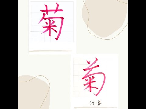硬筆・ペン習字】「菊」（楷書と行書）の書き方と練習のコツ・お手本
