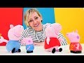 Eğlenceli video. Peppa Pig ve George peluş oluyorlar! Sihir yapma oyunu