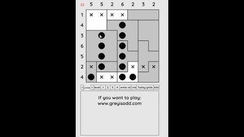 Grey is Odd - Today grids. Solution level 2 7X7 dated 07-14-2024 #logicpuzzles #logicgames  #games
