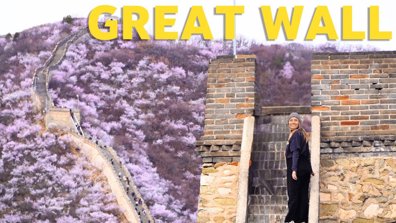 Exploring the Great Wall of China at Mutianyu! Cherry Blossoms, Chair Lifts AND CHAOS??