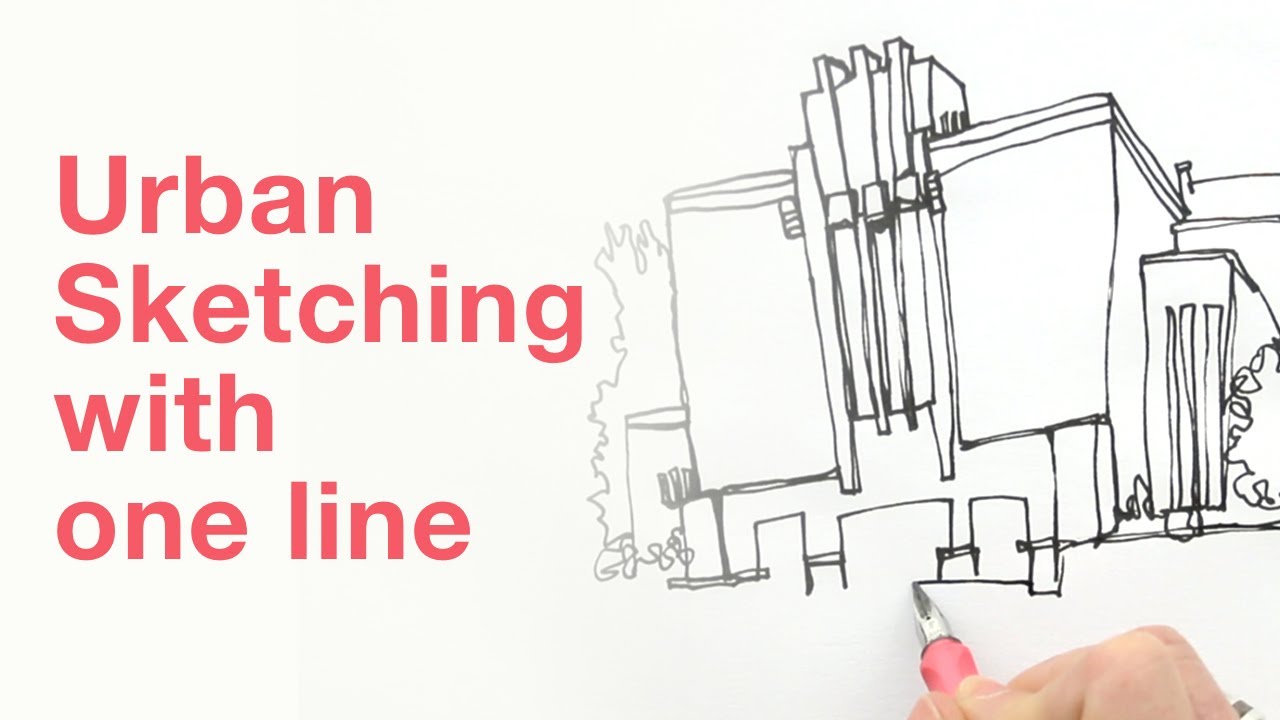 Urban Sketching With Just One Line - YouTube