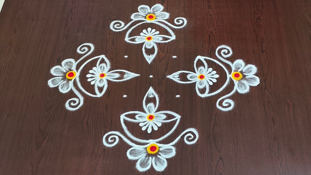 Karthikamasam muggulu🌹|karthikamasam rangoli|easy daily rangoli|pandaga muggulu