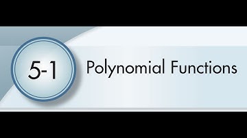 5-1 Polynomial Functions