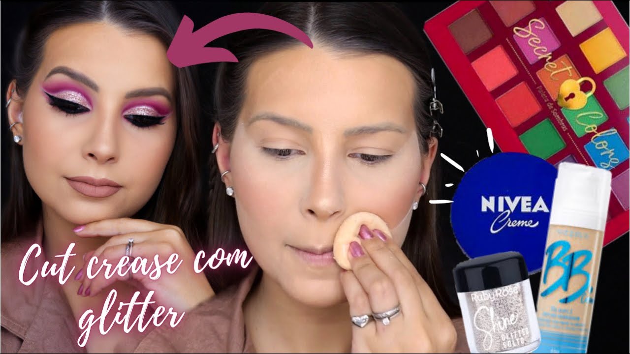 PASSO A PASSO DE COMO FAZER UM CUT CREASE PODEROSO COM GLITTER