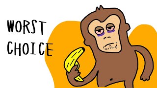 Monkey Knows The Better Choice, Then Picks The Worst One