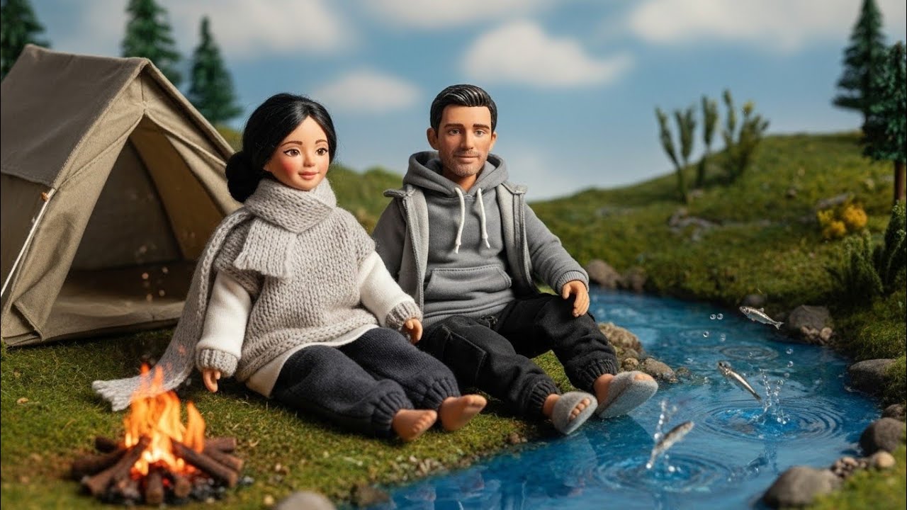 Miniature Doll Couple Camps Under Stars | Ultra Relaxing ASMR