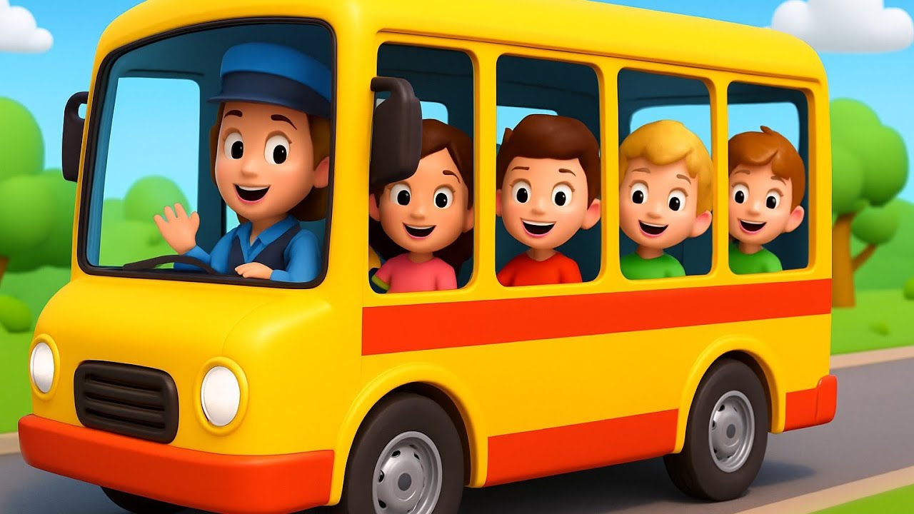 Wheels on the Bus Go Round and Round 🚍 | 3D Animated Cartoon Nursery ...
