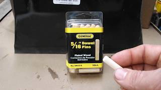 General Tools 5/16 Fluted Wood Dowel Pins. 50 Count Resealable Package.