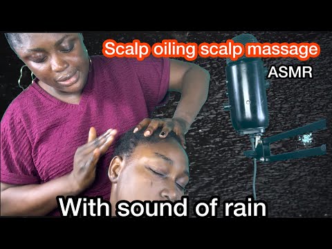 ASMR ✨SOFT GUM CRACKING,GRADUAL SCALP OILING AFTER SCRATCHING, SCALP MASSAGE & RAINY DROPS.