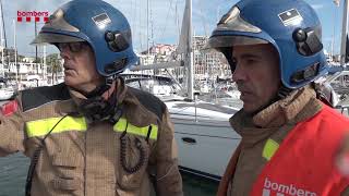Simulacre d'incendi a una embarcació al Port de El Masnou (Maresme)