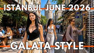 Istanbul Turkey 2026 4k Walking Tour  Galata Tower Tourist Streets Cafes U0026 Shopping