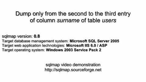 Official sqlmap video demonstration 3