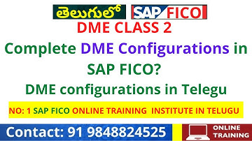 DME CLASS 2 Complete DME Configurations in SAP FICO ?  DME configurations in Telegu