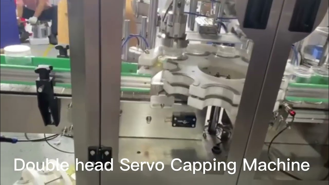 Double Head Servo Capping Machine ,Plastic Jar Automatic Capper Machine, Container Screw Cap Machine