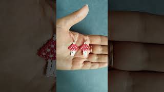 Mushroom Beaded earrings Tutorial