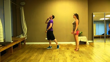 Dance Brazilian Zouk. Beginners. 06.07.15. Elastic and snake in the close position (guy to the side)