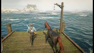 RDR2 How Arthur Rides His Horse to Guarma