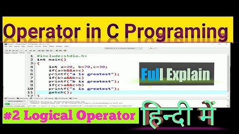 Logical Operators in C