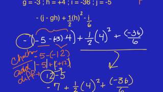 WARM UP: Integer Substitution for Variables, Order of Operations