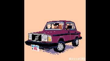 1988 Volvo 240 DL making of timelapse in #picoCAD