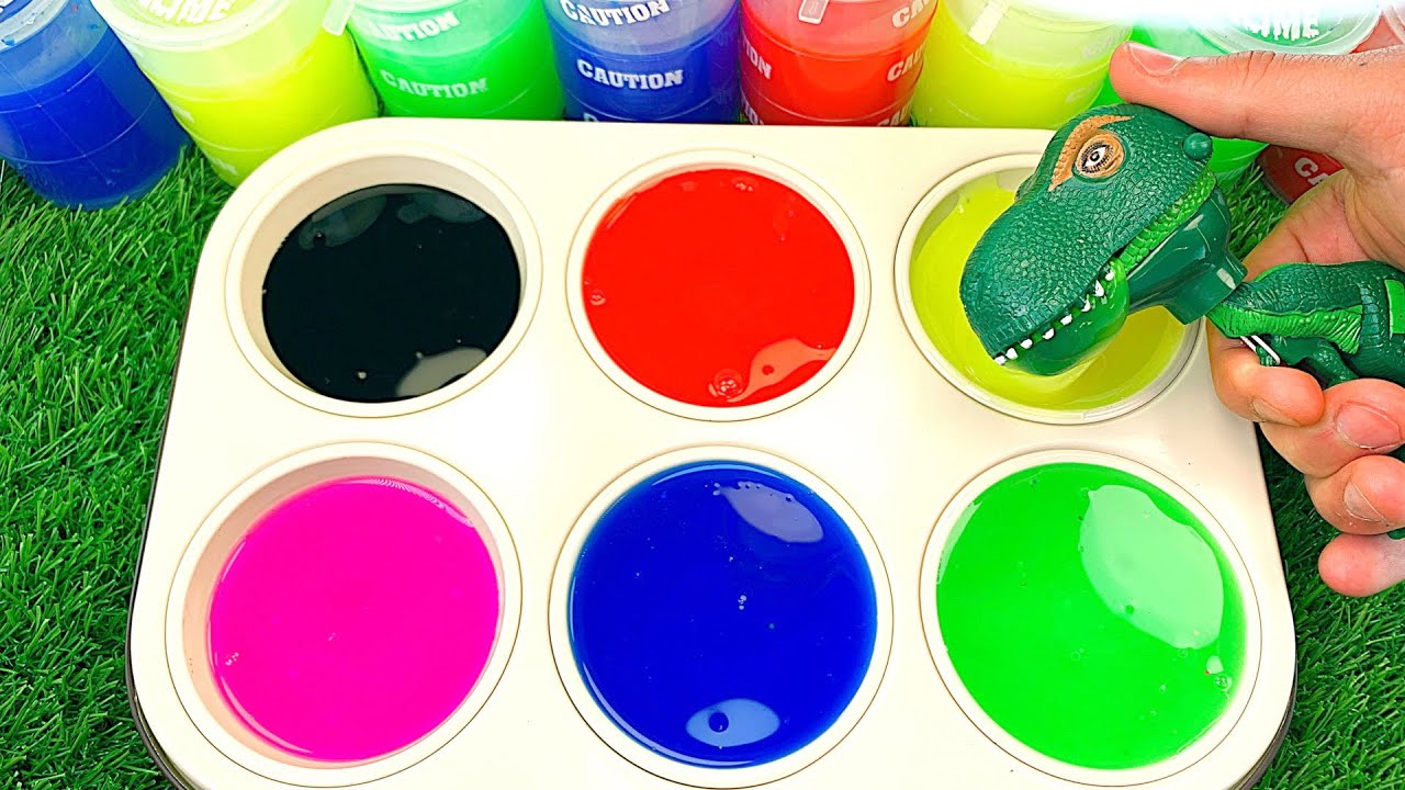 Satisfying Video l Magic Playdoh Lollipop Candy with Glitter Colorful Slime Cutting ASMR