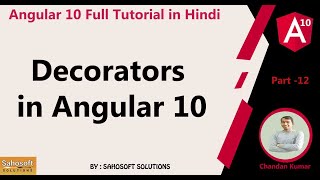 Decorators in Angular 10  : Angular 10 Full Tutorial in Hindi