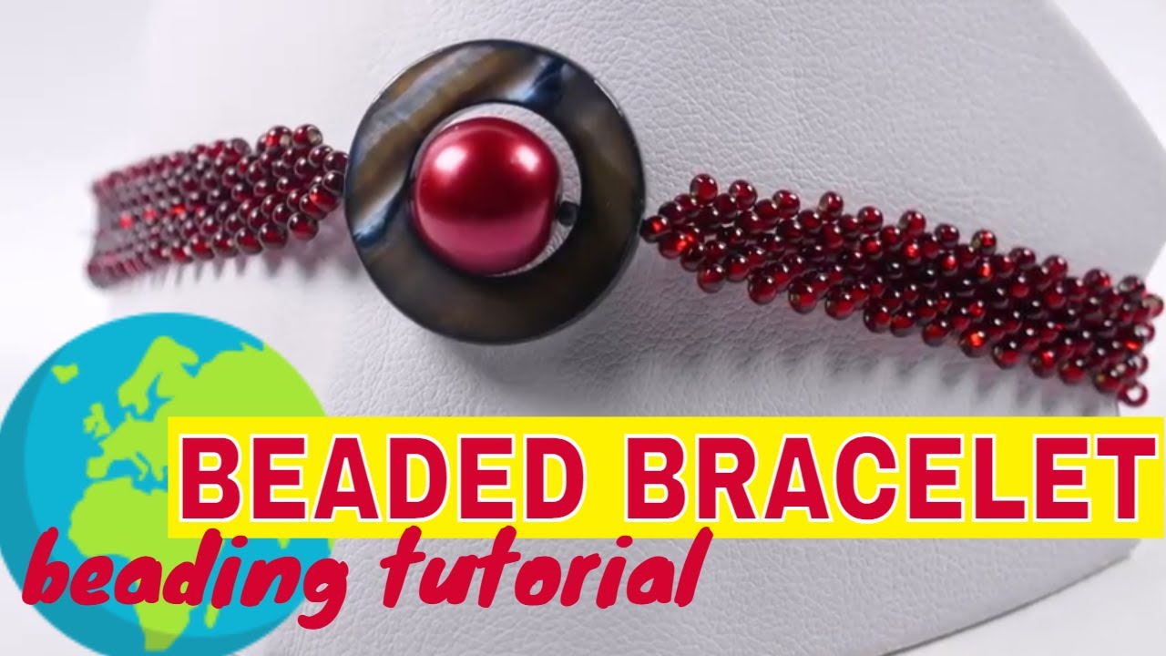 Beaded Bracelet Tutorial with seed beads and mother-of-pearl bead ♥ ...