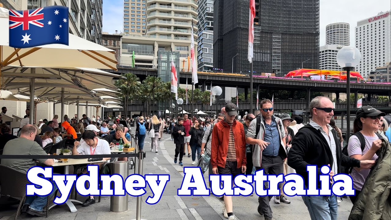 Sydney Australia[4K HDR City Walk] Summertime Relaxing ionic Tour//Circular Quay to The Rocks market