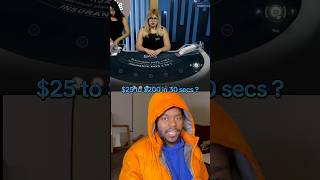 $25 into $200 in 30 secs ?😦#casino #shortvideo #blackjack #stake #adinross #smallinfluencer