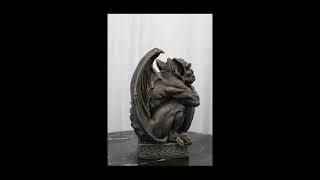 Ebros Notre Dame Gargoyle With Shield Statue Crouching Gargoyle On Celtic Pedestal