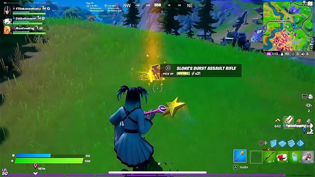 Location of Mythic Slone's Burst Assault Rifle in Fortnite Season 8