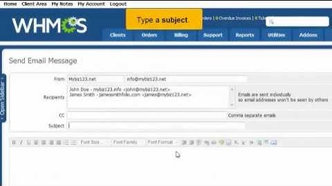 3 - How to mass mail your clients within WHMCS