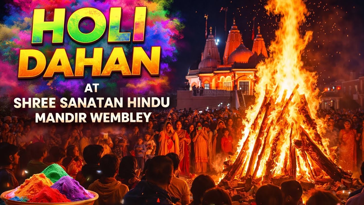 Holika Dahan 2026 At Shree Sanatan Hindu Mandir Wembley#viral#vlog#gujarati#wembley#holi#celebration