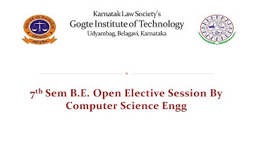 7th Sem B.E. Open Elective Session by Computer Science Engg