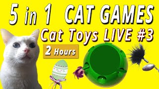 Cat TV - 5 in 1 Cat Games - Cat Toys Live #3