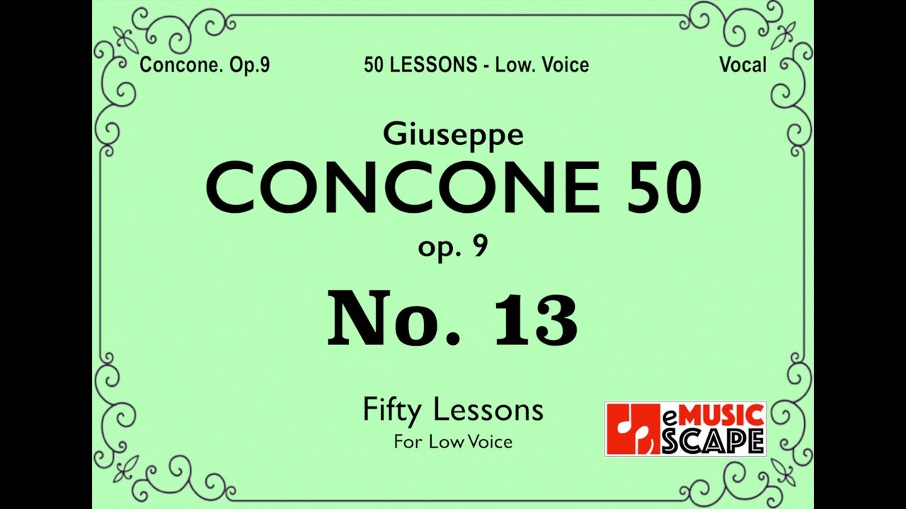 Concone 50, Op.9 No.13 (Low Voice, 콘코네 저성용)