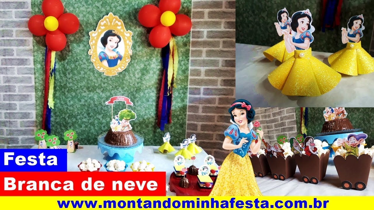 Como montar festa Branca de neve gastando pouco - Montando minha festa