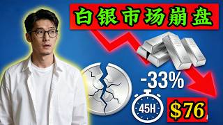 重磅消息：450亿美元白银在45小时内消失，白银价格暴跌33%，当前价格已跌至76美元