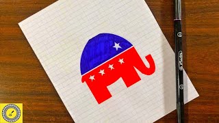 How to Draw The Republican Party Logo